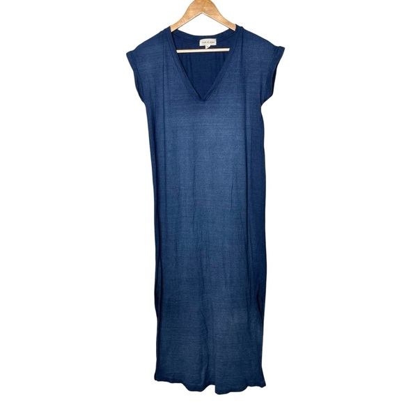 Anthropologie cloth & stone Nila Blue Ombre Maxi Shirt Dress - Picture 5 of 14